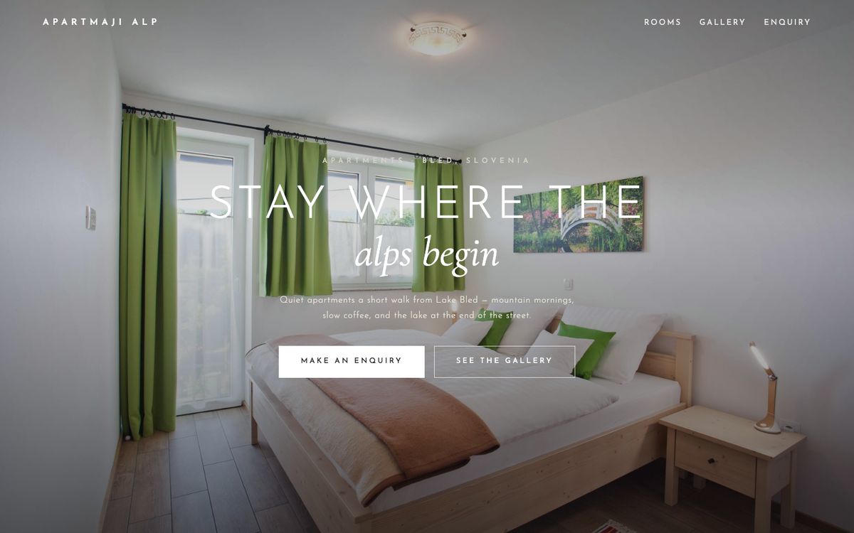 Apartmaji ALP concept website