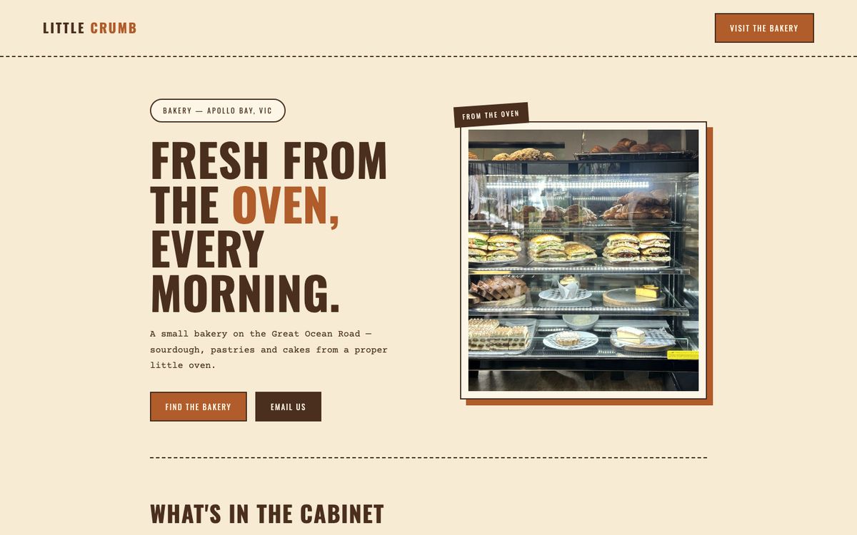 Little Crumb Bakery concept website