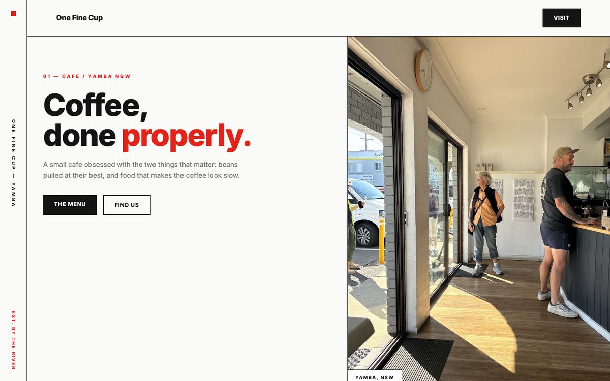 One Fine Cup concept website