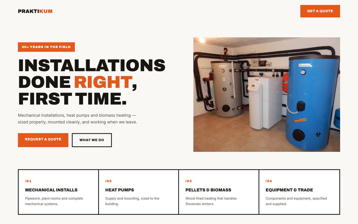 Praktikum d.o.o. concept website