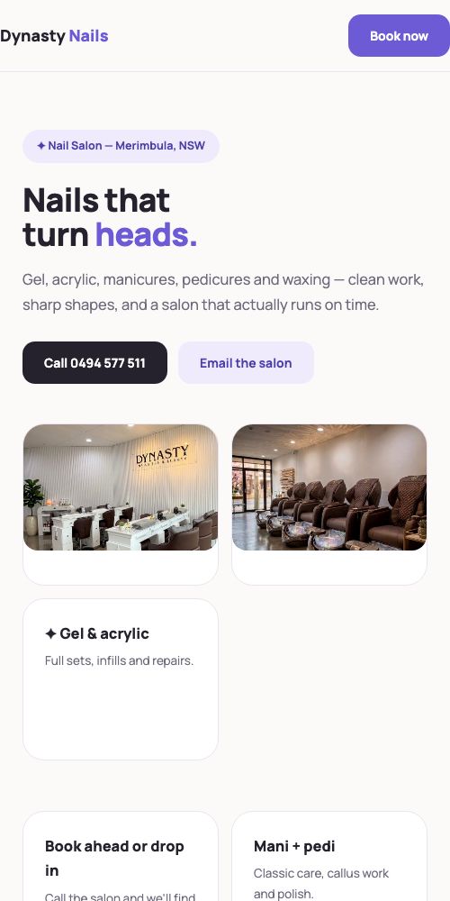 Dynasty Nails Spa & Beauty — mobile view