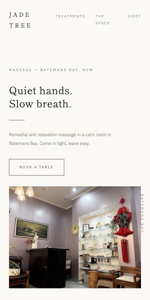 The Jade Tree Massage Centre — mobile view