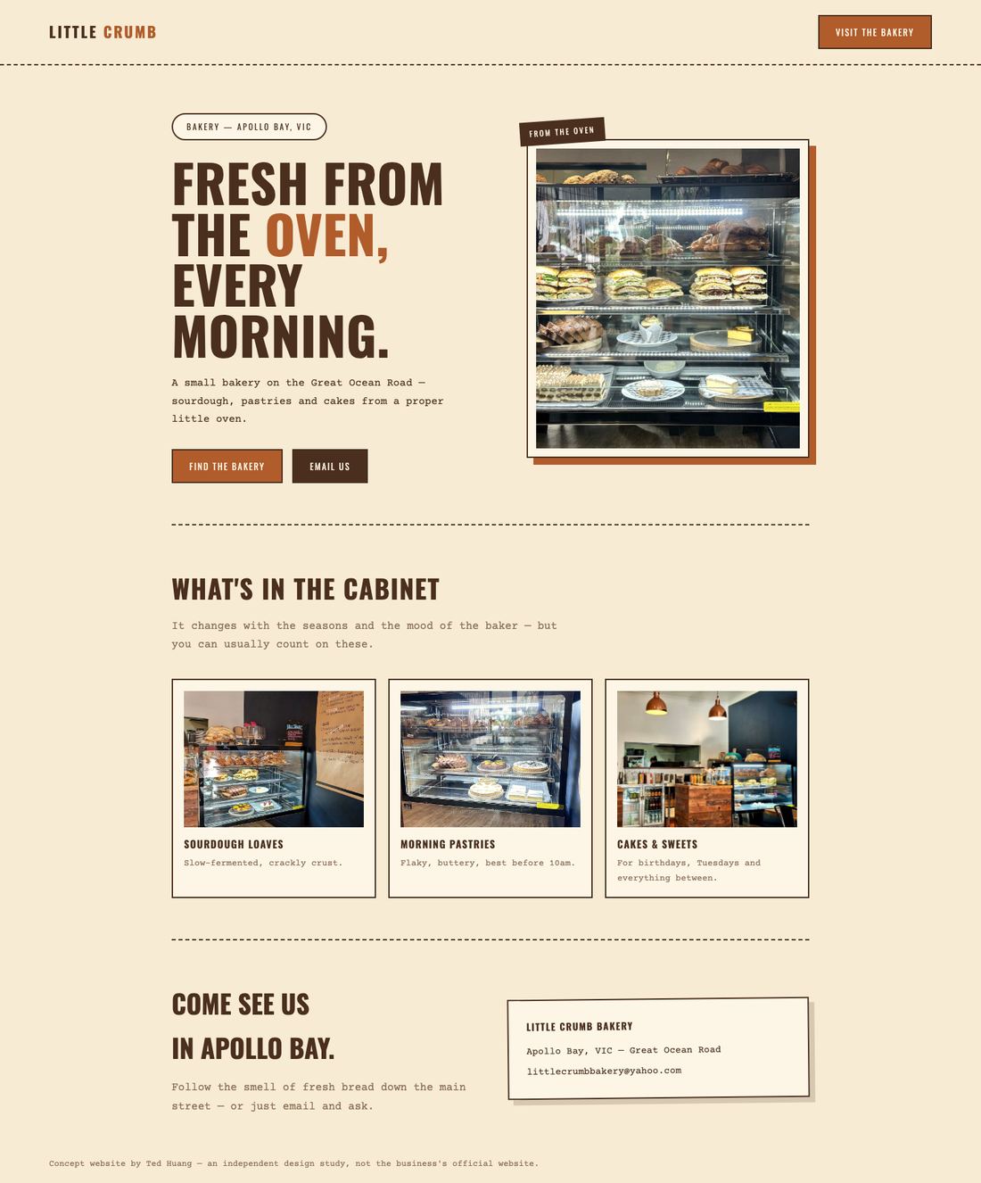 Little Crumb Bakery — full concept page